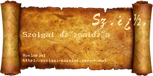 Szolgai Ézsaiás névjegykártya